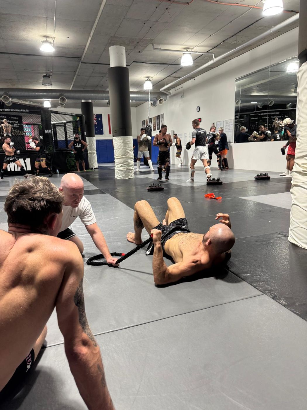 Gym session.